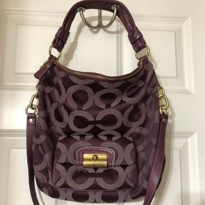 Coach Kristen hobo bag. Purple. Gold hardware.